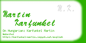 martin karfunkel business card